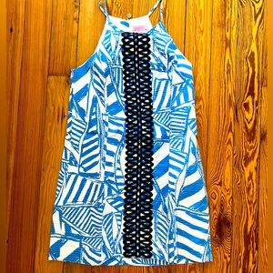 Lilly Pulitzer Sundress Navy Blue White Summer USA Patriotic Size 6 Nautical
